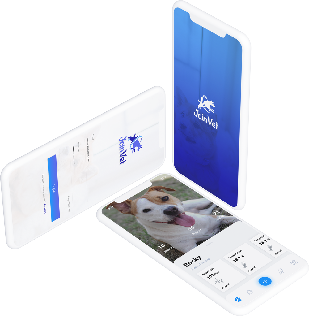 JoinVet mobile app screens